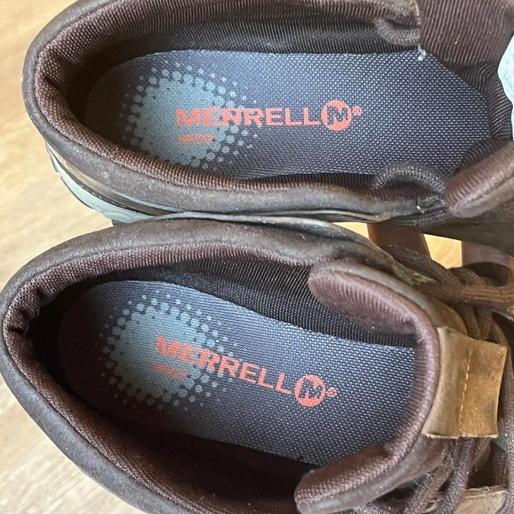 Merrell All Out Blazer Chukka Brown Leather Boots Mens 7 Wom 8.5, UK 6.5, EUR 40